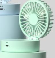 Skiennix Portable Handheld Fan - Misting Makeup Fan in Green | Stay Cool Anywhere