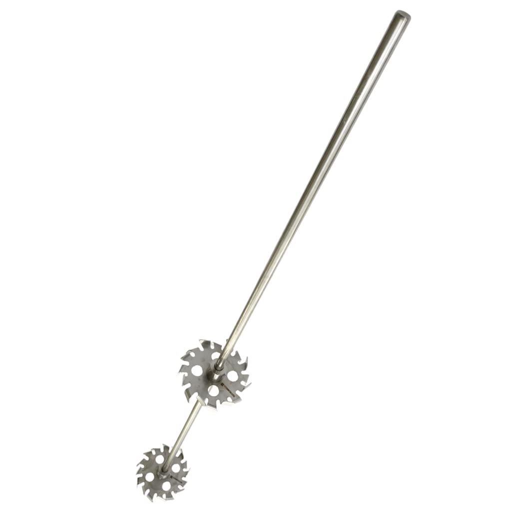 Cosmostar Stainless Steel Mixing 2 Gear Blades 55 Gallon Paint Mixer Stirring Propeller Tools for Paint Epoxy, Resin, Silicone Stirrer Paddle with OD: 0.47” Shaft Rod, Gear OD: 3.9" (2 Blades)