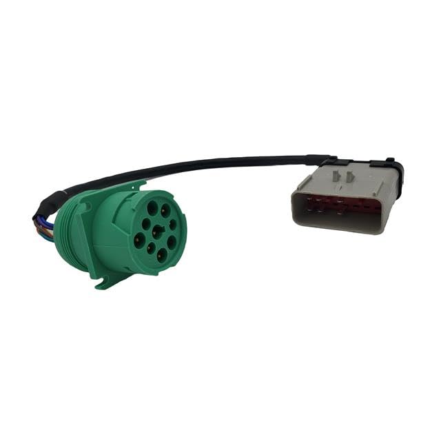 RP1226 J1939 9-Pin 12-Inch Male to ELD Green Male Panel Mount Cable, Automotive Diagnostic Cable