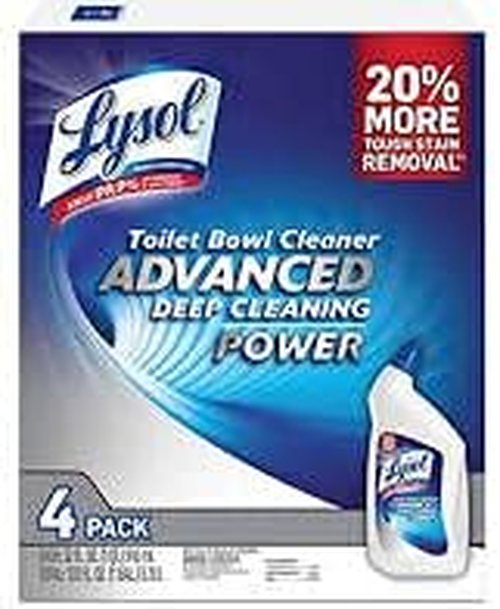 Lysol Power Toilet Bowl Cleaner - Deep Cleaning Formula | Pack of 4 for Maximum Freshness