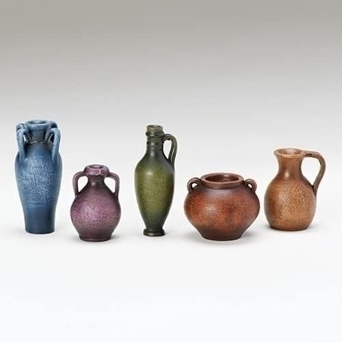 Roman 5-Piece Set of Jugs & Pots - Perfect Accessories for 5" Fontanini Nativity Figures