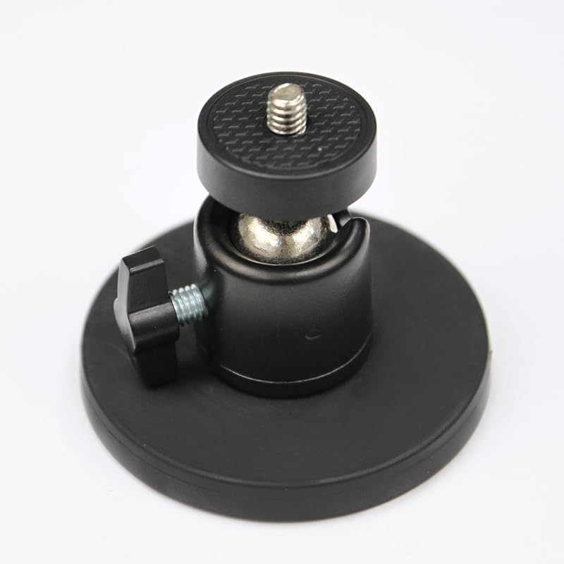 ZT-NET 24lb 1/4-20 Magnetic Camera Mount Base with Mini Ball Head Super Strong Rubber Coating Neodymium Magnet