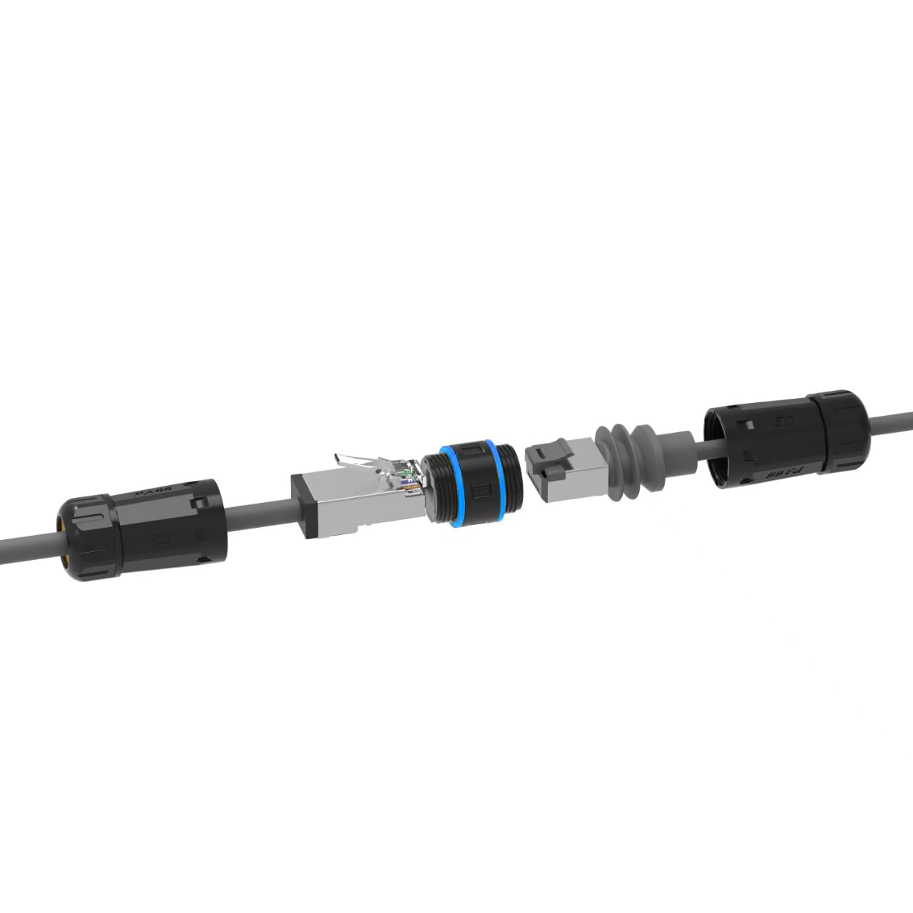 RJ45 Cat6A IP68 10 Gen3/Mini 1 Pack Elfcam - Coupler Waterproof Shielded Ethernet Inline Adapter, Gbps Pass-Through