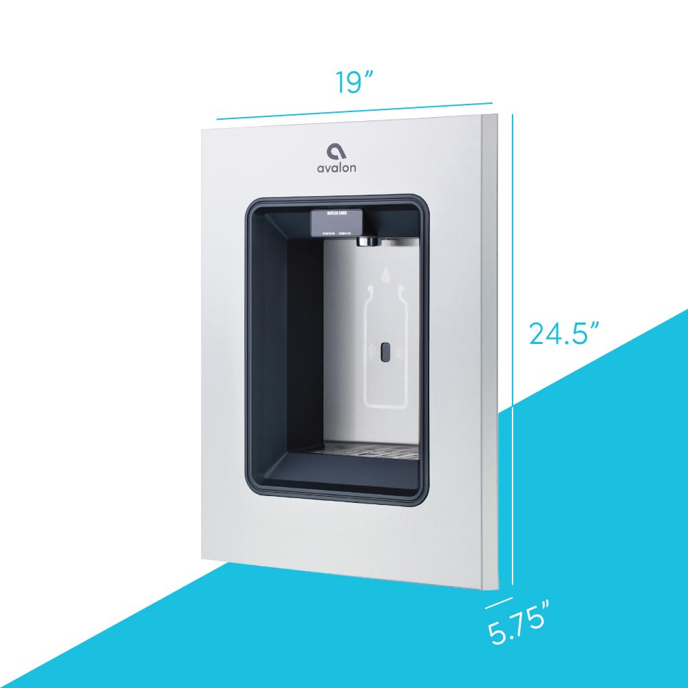 Avalon in-Wall Bottle Filling Station, Sensor Dispensing, Self Cleaning, Digital Bottle Counter Display, Dual Filtration, WiFi Enabled, Stainless Steel