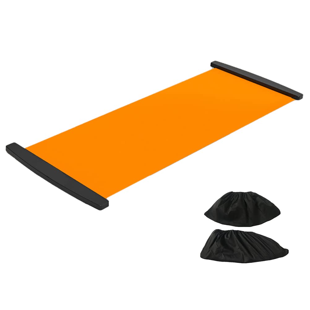 shenruifa Slide Board with Shoe Cover Slimming Exercise Guide Slide Mat for Leg Pot Training Fitness Athletic Training (200 * 50cm)