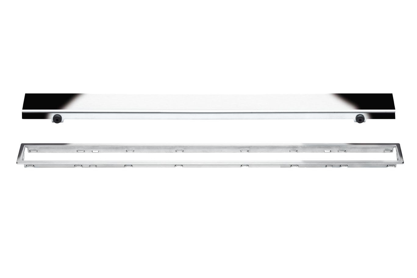 Schluter Kerdi-Line Chrome Grate Assembly for Tile and Stone Coverings - Adjustable, Solid Design - 3/4" Frame, 40" Length - KL1AR19EP100