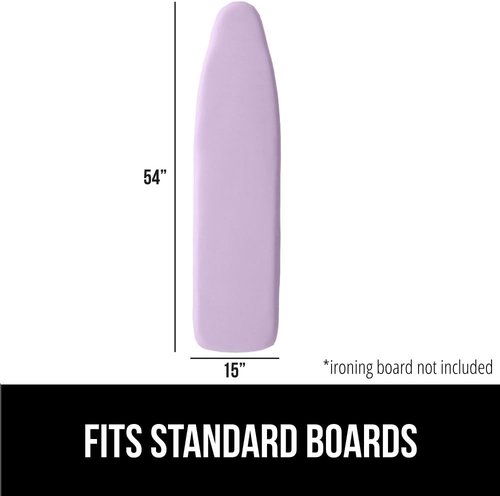 GORILLA GRIP The Original Ironing Board Cover and Pad, Silicone Coating, 400°F Scorch Resistant Thick Padding, Heavy Duty Iron Covers Standard Boards, Hook and Loop Fastener Strap, Light Purple 15x54