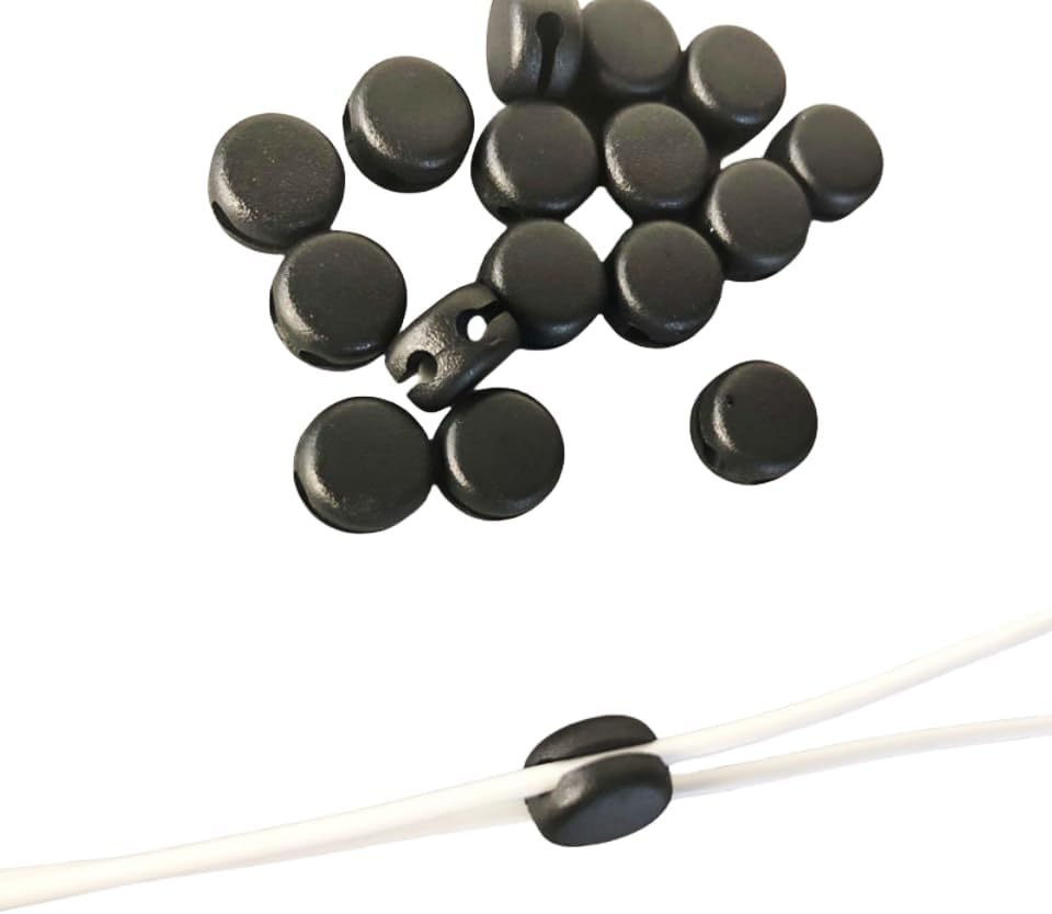 CCeCCe 10 Pack 2mm Headset Earphone Cable Slider Y Splitter Detachable Clip Adjusting Divider Stopper in Ear Monitor