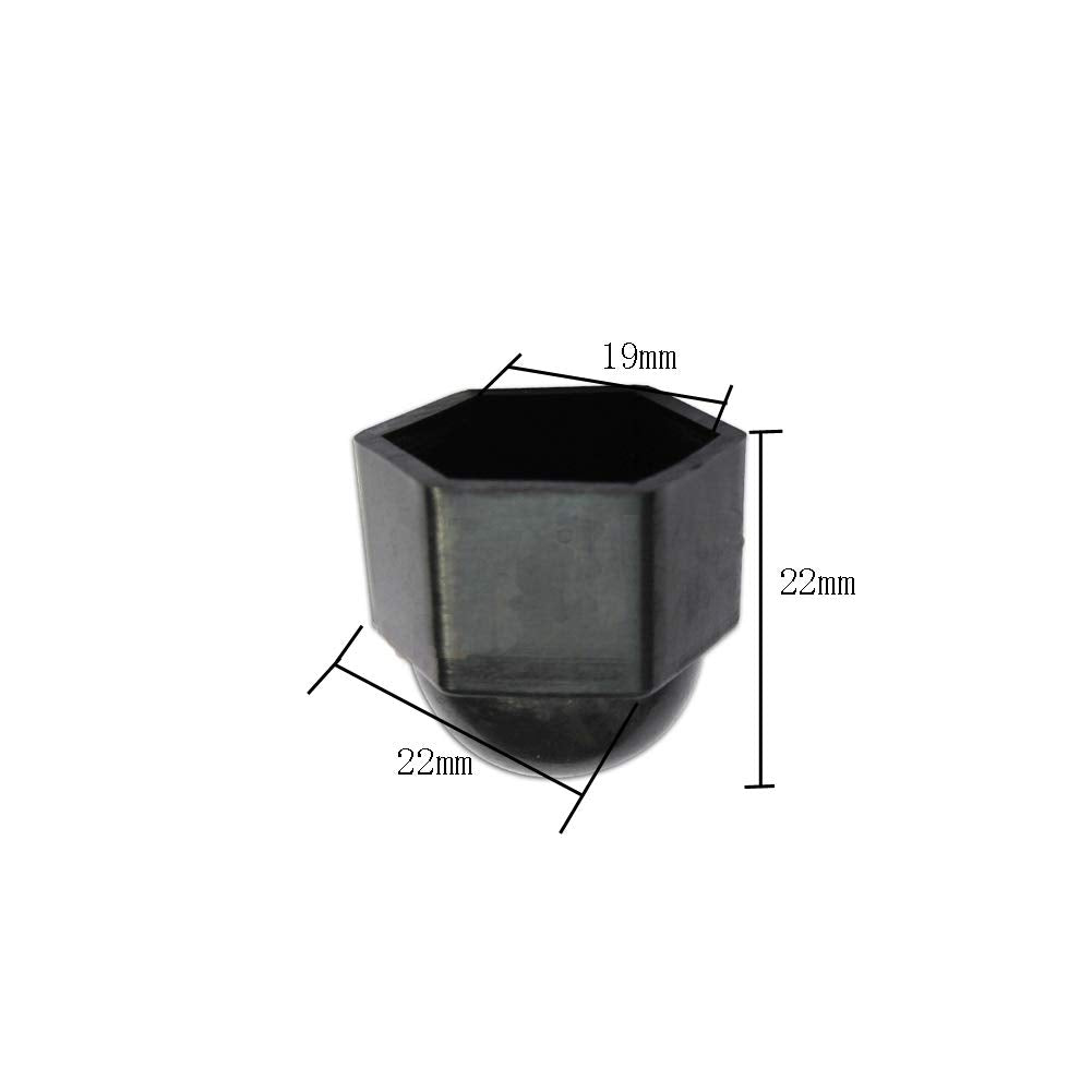 20 Pieces Nut Protection Cover Hex Nut Protection Caps Dome Bolt Nut Protective Caps Covers Hexagonal Screws M12x19mm, Black