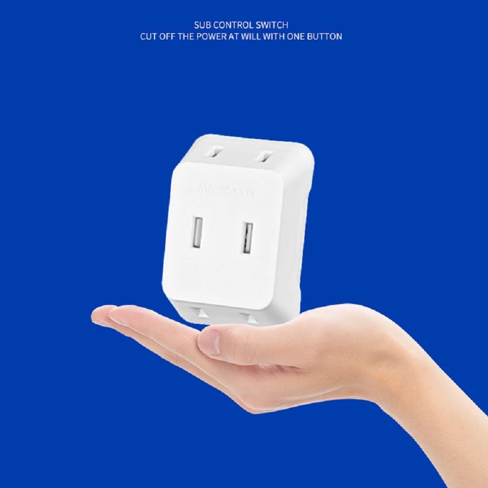 VEY14 3-in-1 2-Prong (4pcs) Mini Travel Outlet Adapter Power Converter, Portable Plug Wall Outlet Splitter