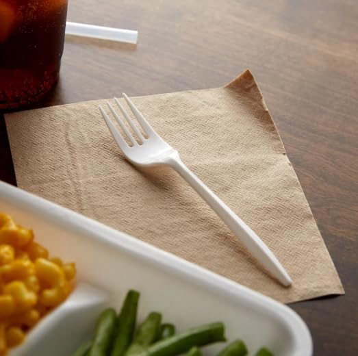 Skiennix 1000 Count White Disposable Plastic Forks - Medium Weight, Sturdy & Durable