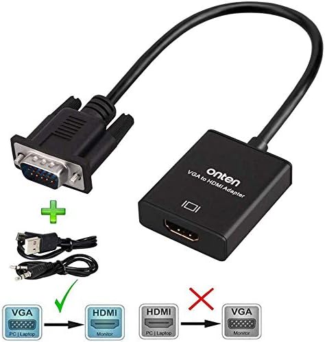 zdyCGTime 1080P VGA to HDMI Converter Adapter, Output VGA Male to HDMI Female Audio Video Cable Converter Adapter