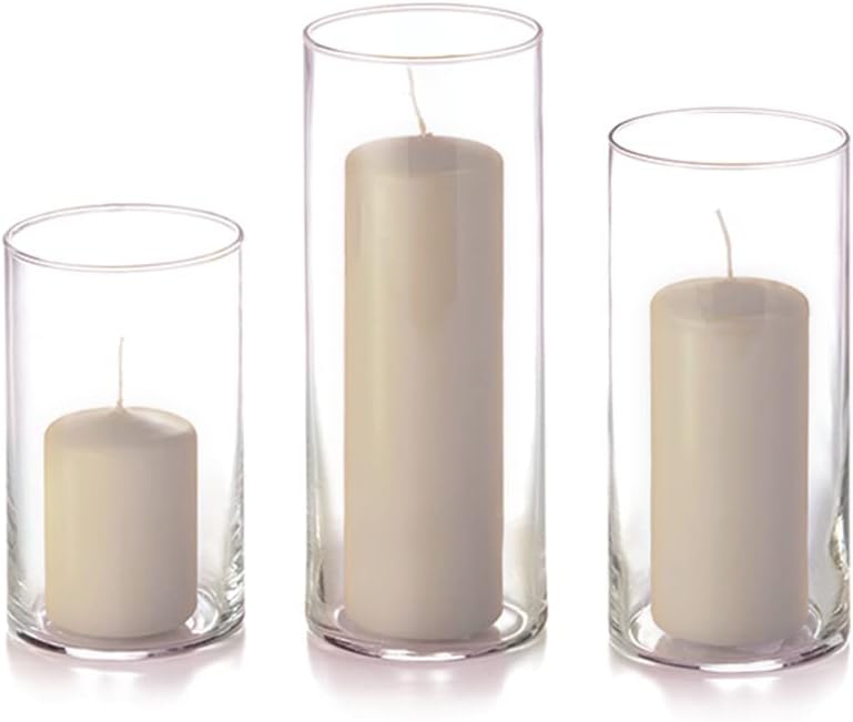 Yummi Set of 36 Slim Pillars and Cylinder Vases - Sandstone