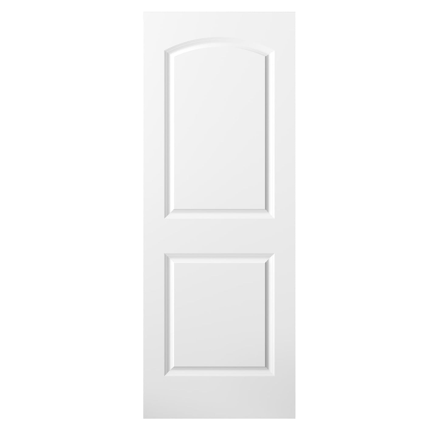 BARNSMITH 30x80 in Raised 2-Panel Arch Top Smooth White Primed Molded Door Slab, Classic Paintable Hollow Core Interior Door Panel, for Swing, Pocket, Sliding Door, Durable and Lightweight