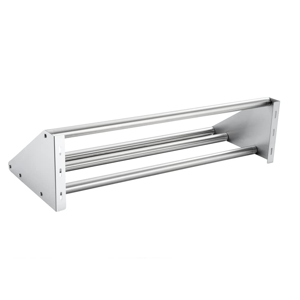Restaurantware Kitchen Tek 42 x 18 x 11.3 Inch Commercial Kitchen Rack 1 Tubular Kitchen Sink Wall Shelf - Wall Mounted Sturdy Stainless Steel Commercial Kitchen Shelf 154-lb Capacity