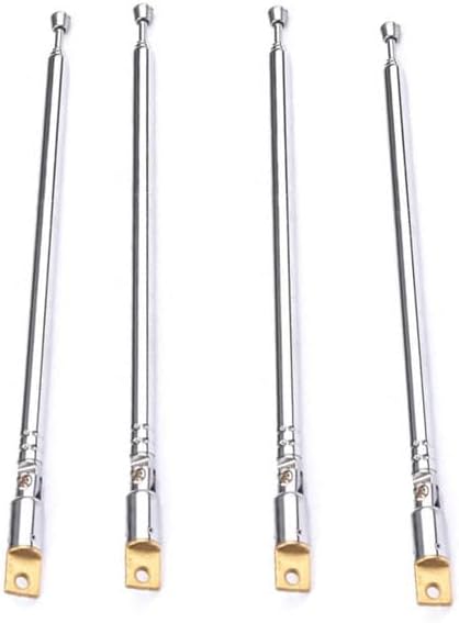Lhazemu Antenna,37cm 14.6" 4-Sections 4pcs AM FM Radio Universal Length Stainless Steel Radio Antenna for AM FM Radio