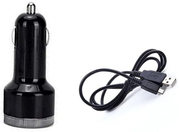 Kircuit 5V D30 2-Way Car DC Adapter Charger + Micro USB Cable Cord Compatible with COOAU Car Dash Cam Front and Inside