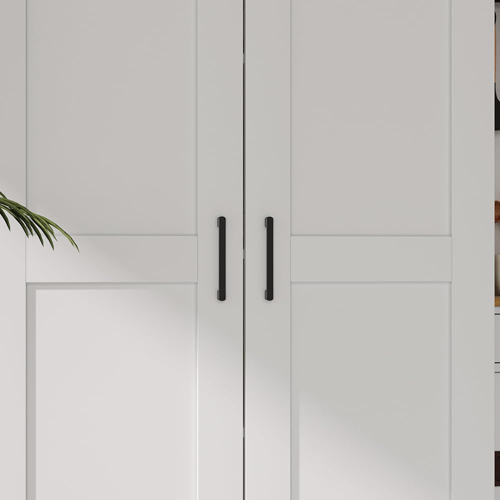 White Tall Kitchen Pantry Cabinet Organizers and Storage with Doors and Adjustable Shelves,Wood Large Gabinetes Para Cocina Office Bookshelf for Laundry Room Cabinets (31.5”W*15.7”D*71”H)