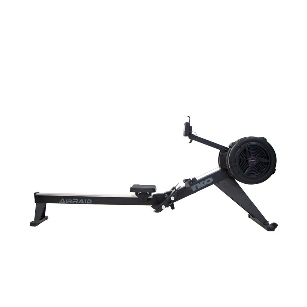 TKO AirRaid Rower | Air Resistance Rowing Machine for Home & Commercial Use | Foldable Air Rowing Machine with 9 Damper Levels, LCD Console, Smooth Glide Rower Machine