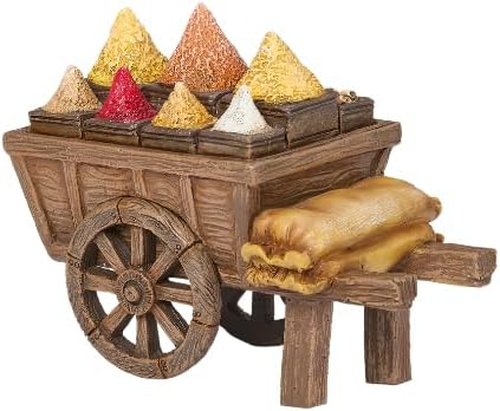 Fontanini by Roman 5" Scale Spice Cart Accessory - Hand-Painted Nativity Village Figurine