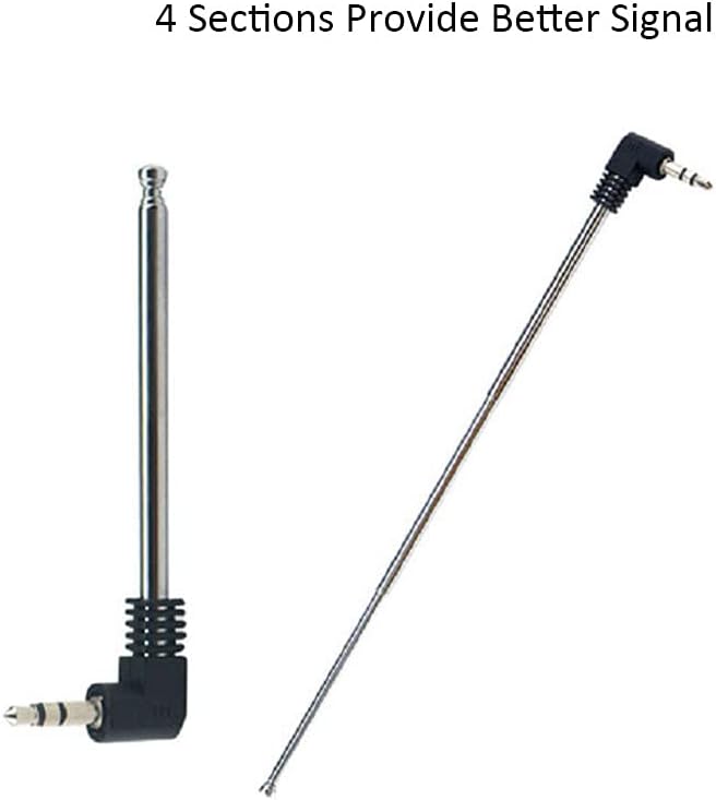 CORONIR 3.5mm 9.5'' Antenna-2Pack FM Radio Antenna Retractable Aerial for Portable Radio Indoor Stereo Receiver AV