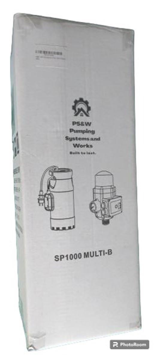 PS&W 1.4HP/110V Submersible Shallow Well Automatic Pump System Up to 60 PSI/1200 GPH with Smart Controller, Tankless System for Irrigation or Residential Use from Tanks or Cisterns