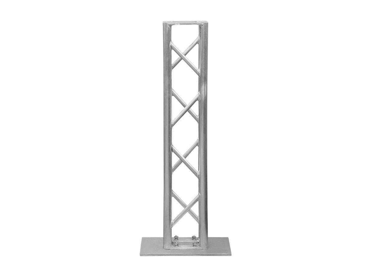 Monoprice 8in x 8in Lite Duty Box Aluminum Lighting Truss, Straight Section - 1 Meter (3.28 Feet) With Hardware, 500 lbs Capacity, 1.5-Inch Tubes - Stage Right Series