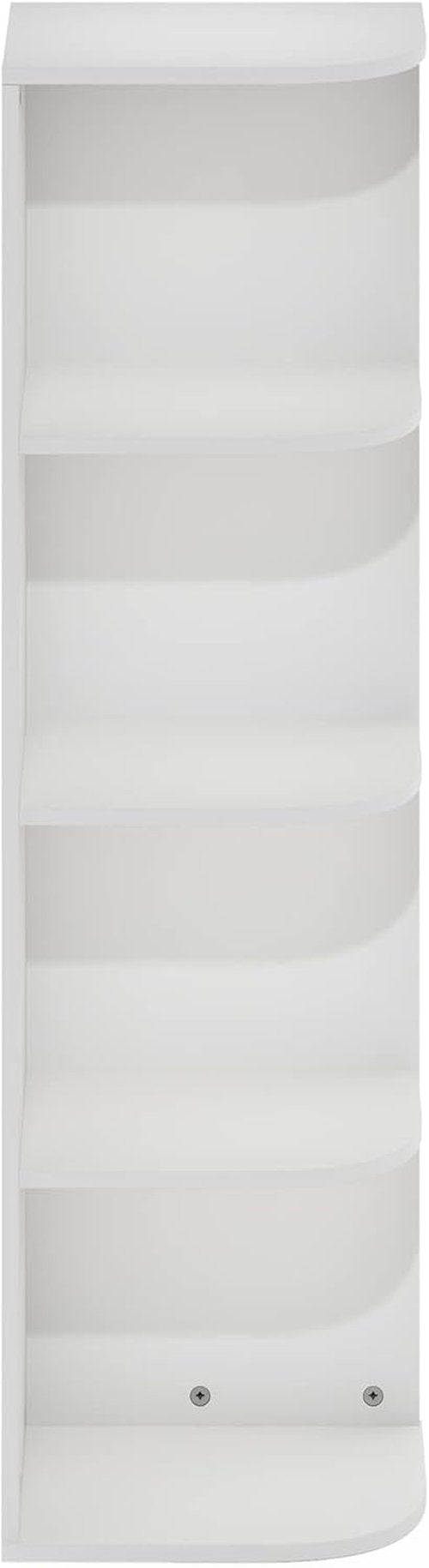 Furinno Pasir 4-Tier Corner Bookcase - Stylish White Open Shelf Design for Space-Saving Storage