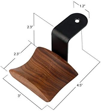 YANGMEI Headset Under-Desk Mount Headphone Hanger Holder Stand Walnut Wood Headphone Rack Hook Desk Tabletop Tape