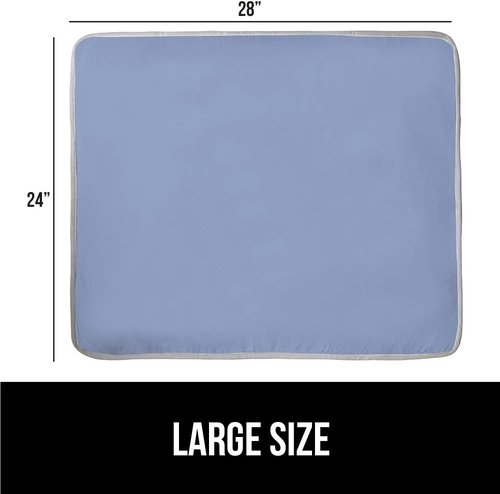 GORILLA GRIP The Original Ironing Board Cover and Pad, Silicone Coating, 400°F Scorch Resistant Thick Padding, Heavy Duty Iron Covers Standard Boards, Hook and Loop Fastener Strap, Blue 28x24
