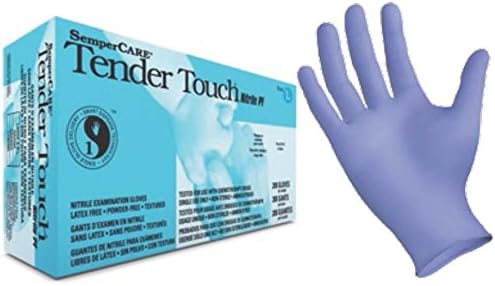 Tender Touch Nitrile Exam Gloves - Powder Free, Latex Free, Food Safe | Size Medium (Box of 200)