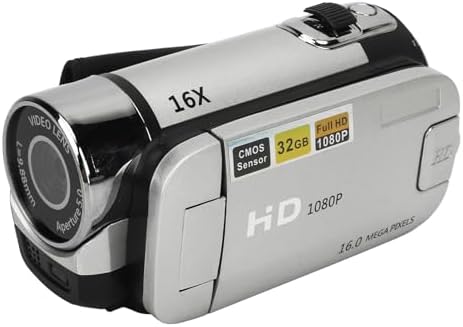 1080P 16MP 2.4 Inch 16X Video Camera Camcorder, Digital Camera Recorder, Rotatable Screen Digital Zoom Camcorder Camera