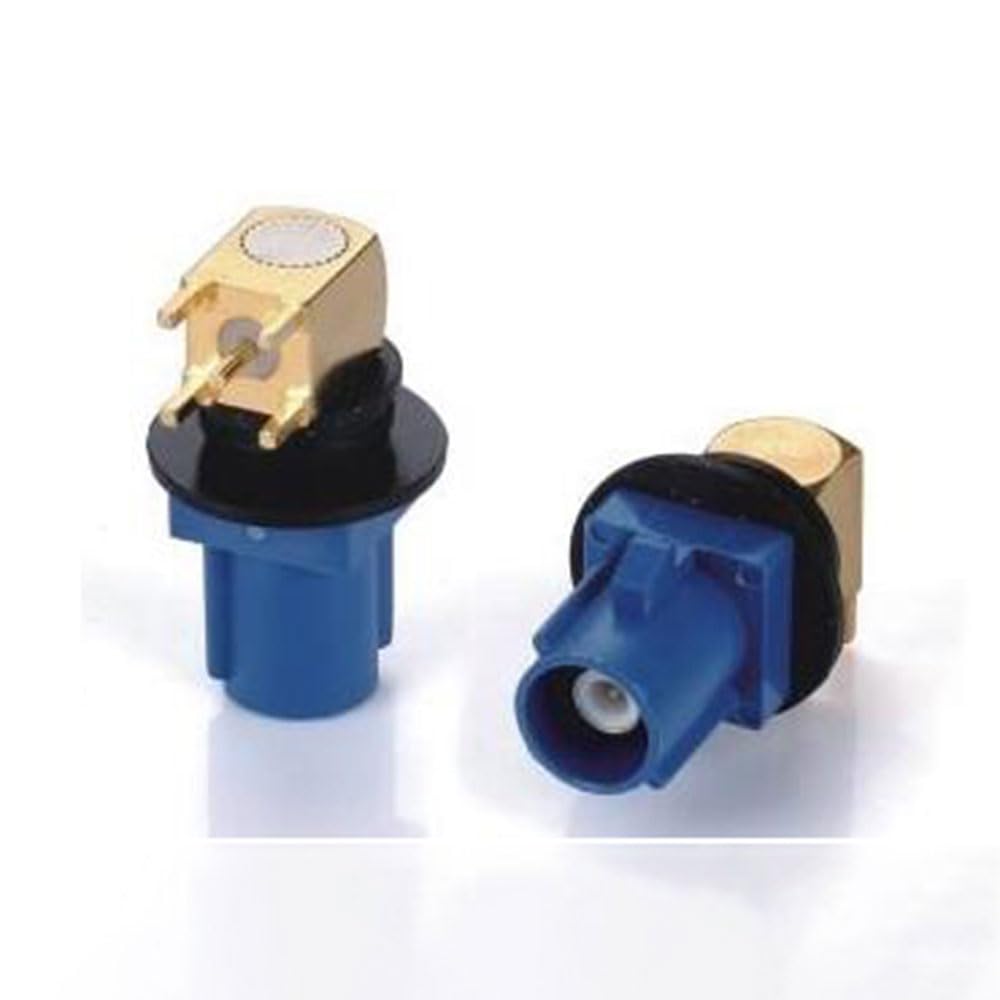 Fakra C Male RF Coaxial Adapter - Right Angle PCB Mount Connector