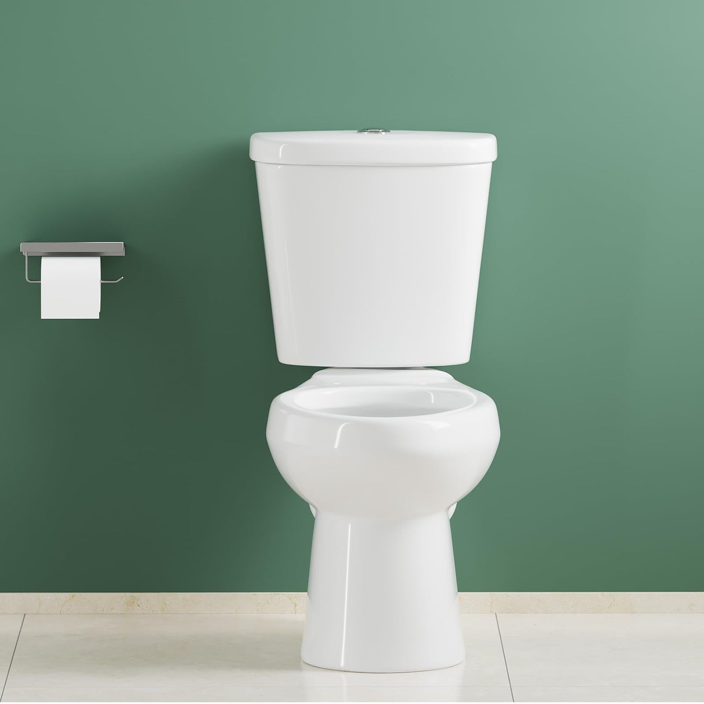 17" Elongated Dual Flush Toilet Bowl – Upgraded Power Flush, Top Dual Button, Includes Internal Hardware, No Seat – Designed for Bath Upgrade or DIY Renovation