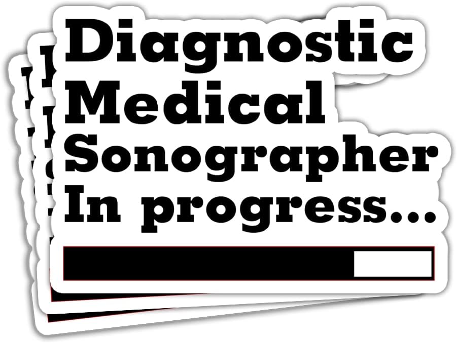 HUVITEE | Diagnostic Medical Sonographer in Progress Sticker Sonographer Stickers Ultrasound Tech Stickers Sonography