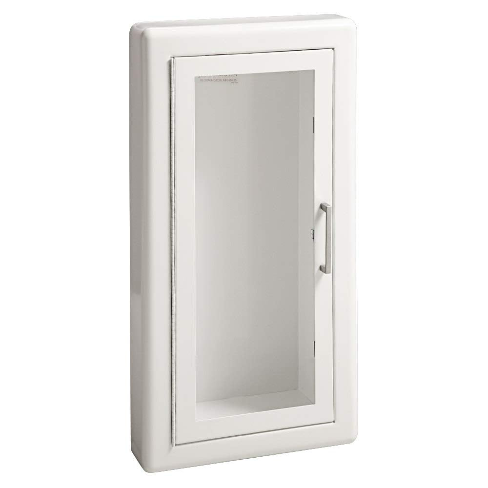 Fire Extinguisher Cabinet | Made in USA | JL Industries 1017F10 | Full Glass Door | Semi-Recessed | 3" Rolled Trim | ADA Compliant
