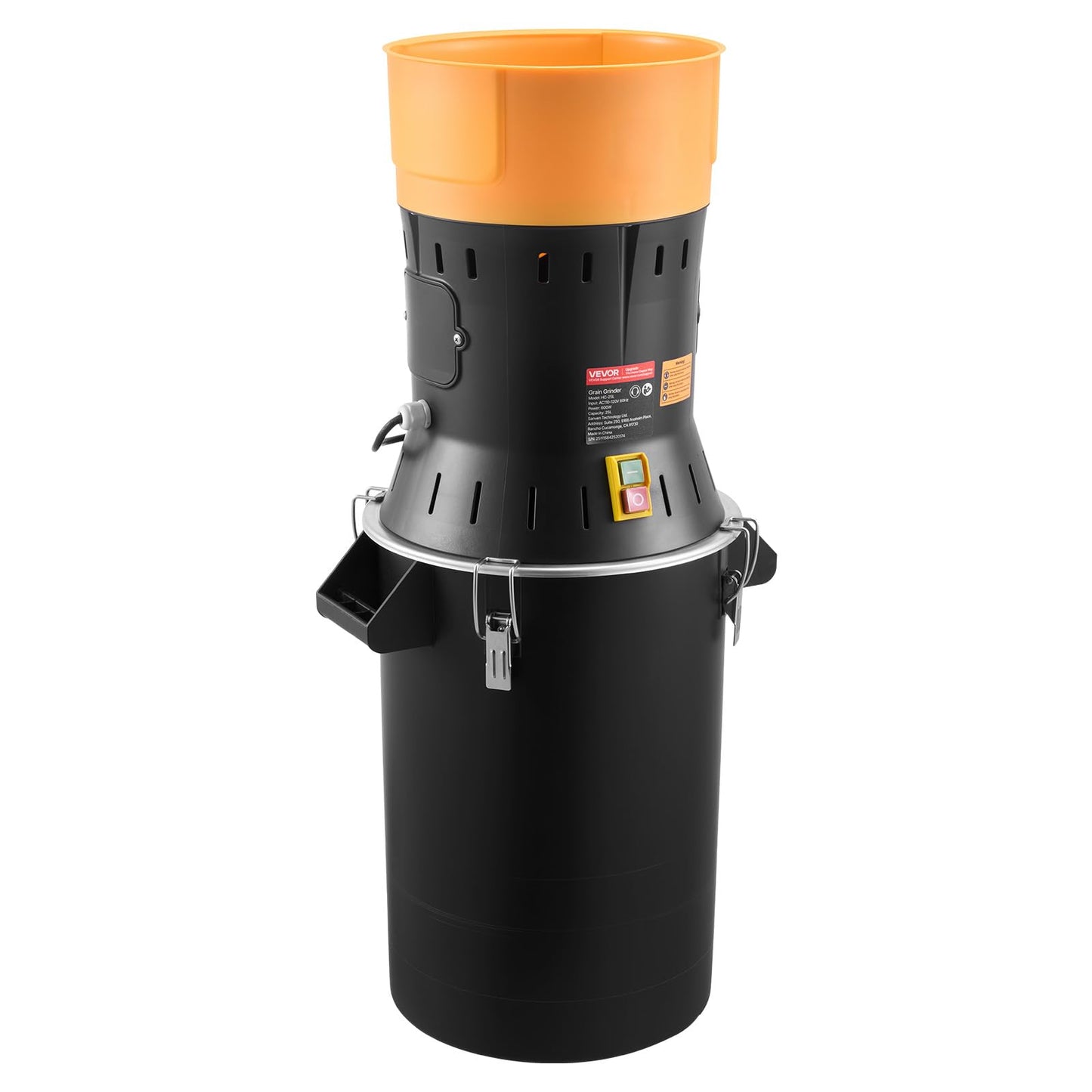VEVOR Electric Grain Mill Grinder, 600W High Power Commercial Spice Grinder, 6.6 Gal Pulverizer Powder Machine with Galvanized Sharp Blades, for Dry Grains, Spices, Cereals, Coffee, Corn & Pepper