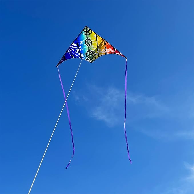 HONBO Delta Kite for Kids Easy to Fly,Large Kite for Adults, Colorful Kite for Children Ages 4-10