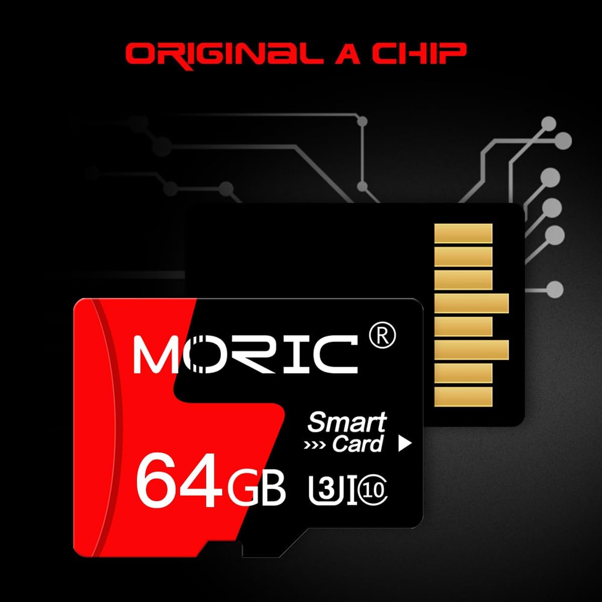 MORIC 2 Pack 64GB Card,C10 A1 Micro SD Card with Adapter High Speed Memory Memory TF Card for Camera/Dash