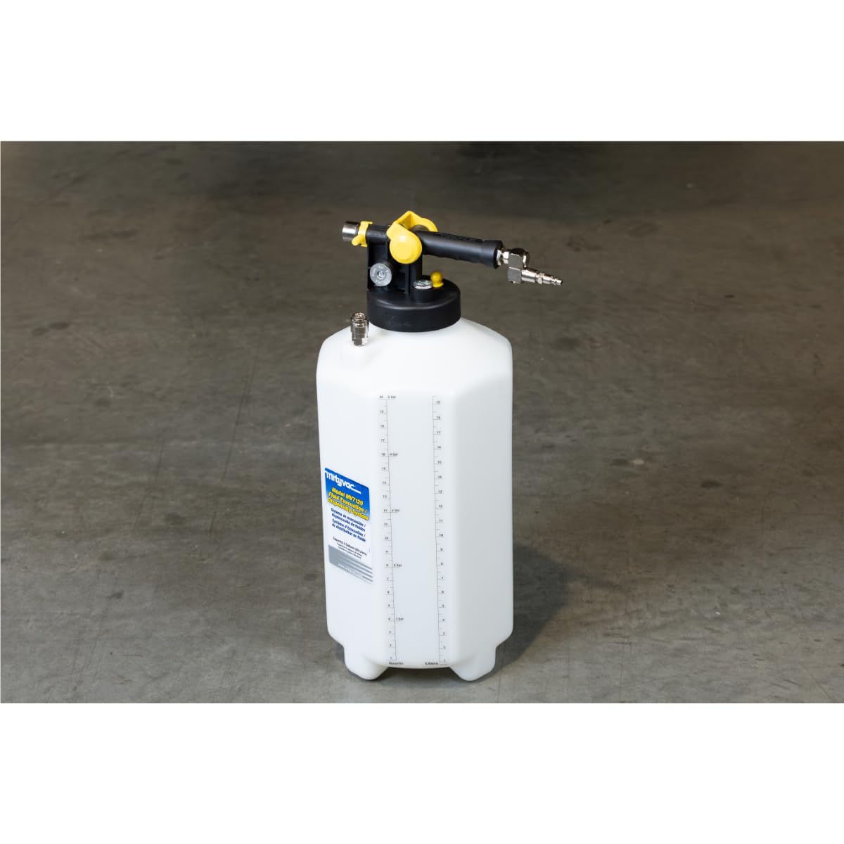 Mityvac MV7120 Fluid Extractor Dispenser for Evacuating, Topping-Off, Refilling Reservoirs or Bleeding Hydraulic Brake/Clutch Systems, 5.3 Gallon, 120 PSI, Compressed Air, Vacuum or Positive Pressure