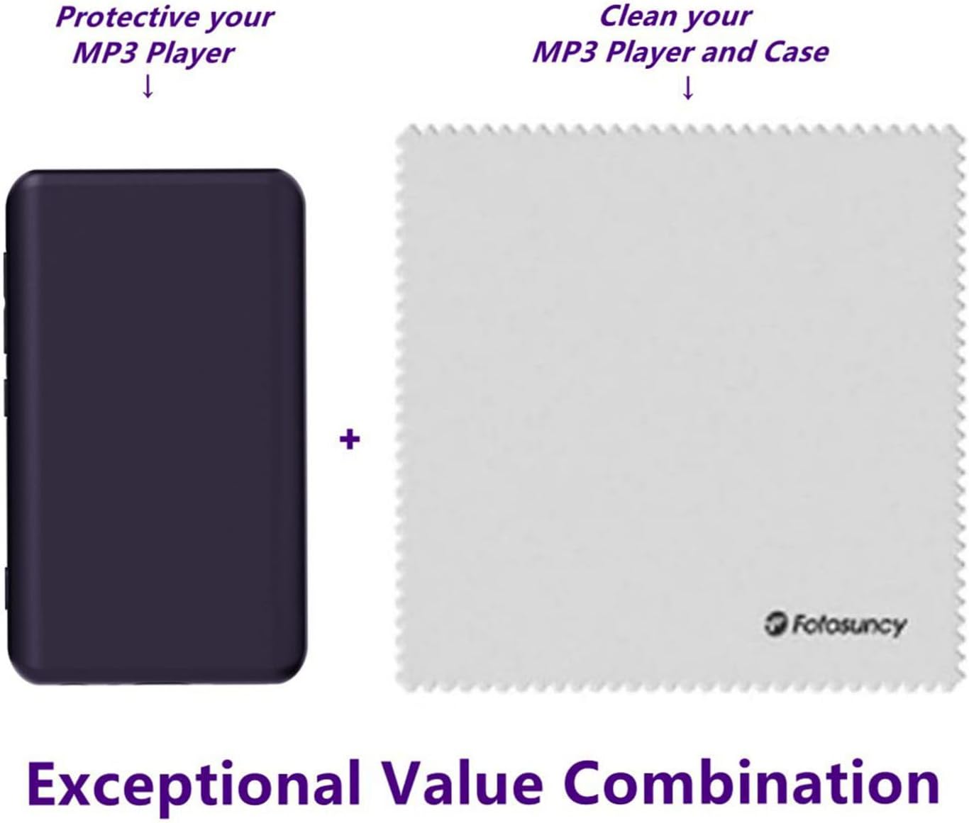 Fotosuncy Mp3 G1 G3 4.0 inch, Player Case for innioasis Slim Fit Soft TPU Matte Cover with Cleaning Cloth Purple