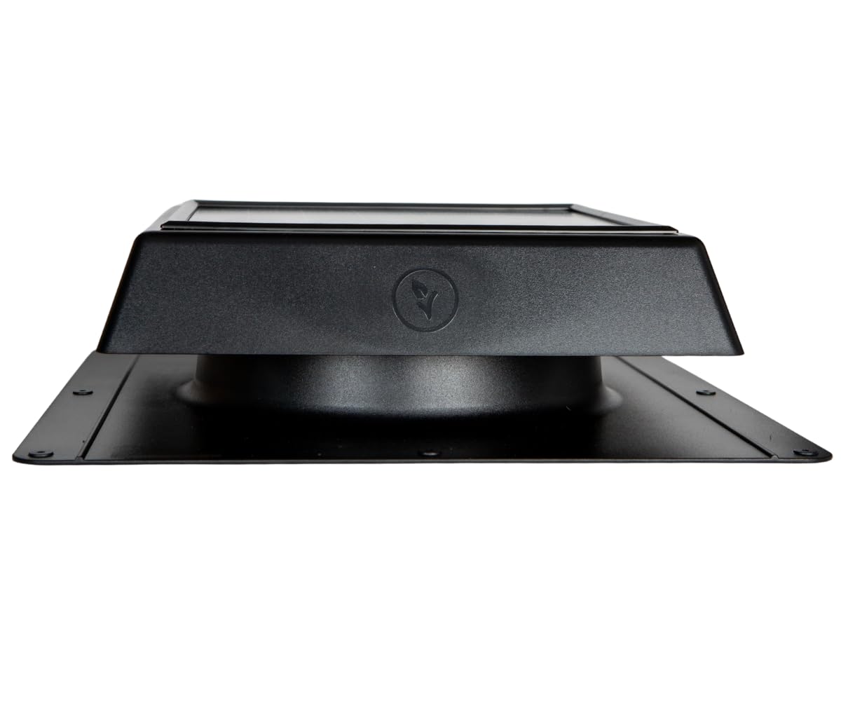 4SEASONS Solar Attic Vent Fan – 400 CFM Airflow, Up to 500 sq. ft., 12W Solar Panel, CSA A93 Certified, Polycarbonate Housing, Quiet Roof Ventilation