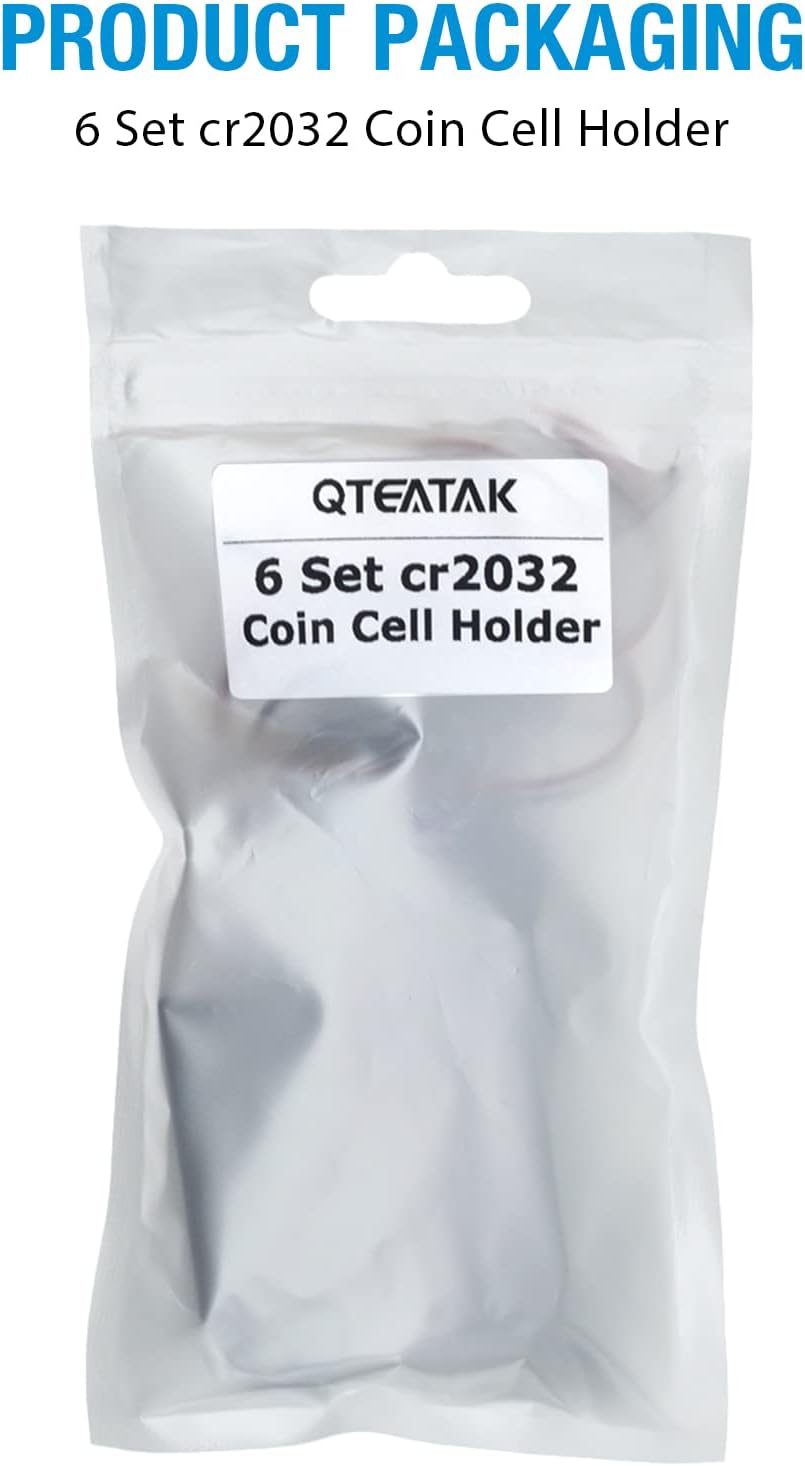 QTEATAK 6 2 3V CR2032 Pcs x Button Coin Cell Battery Holder with Leads On Off Switch
