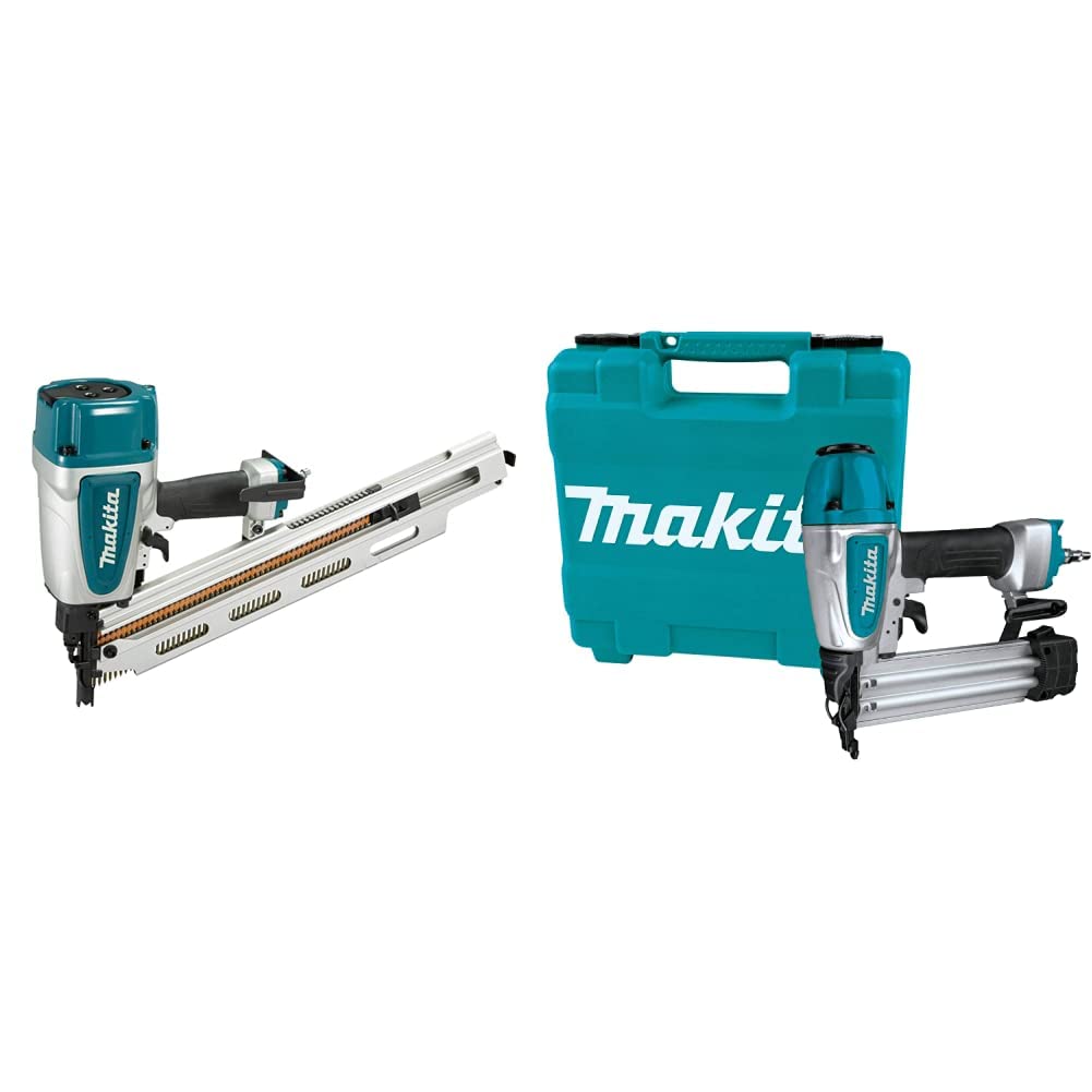Makita AN924 21º Full Round Head 3-1/2" Framing Nailer & AF506 2" Brad Nailer, 18 Gauge