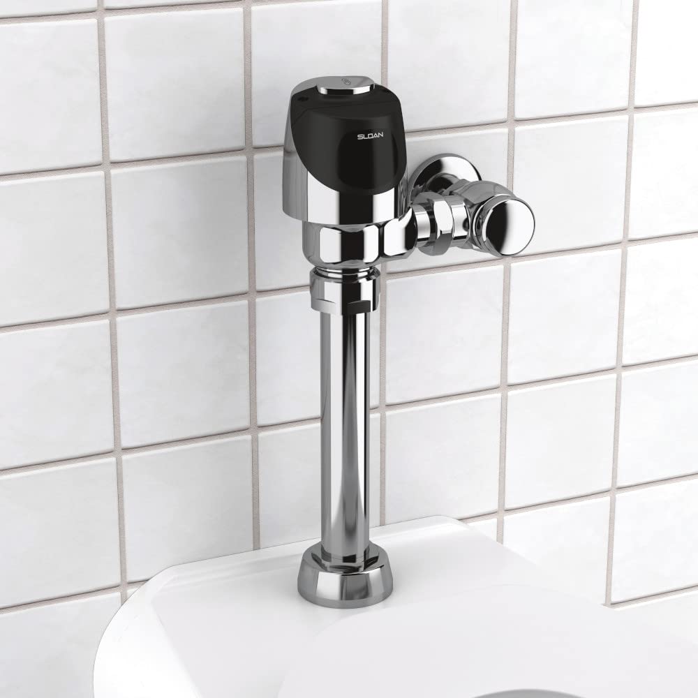 Sloan G2 Optima Plus 8110 Exposed Sensor Water Closet Flushometer, 3.5 GPF Flush Valve - Single Flush, Fixture Connection Top Spud, Battery Powered Infrared Sensor, Polished Chrome Finish, 3250404