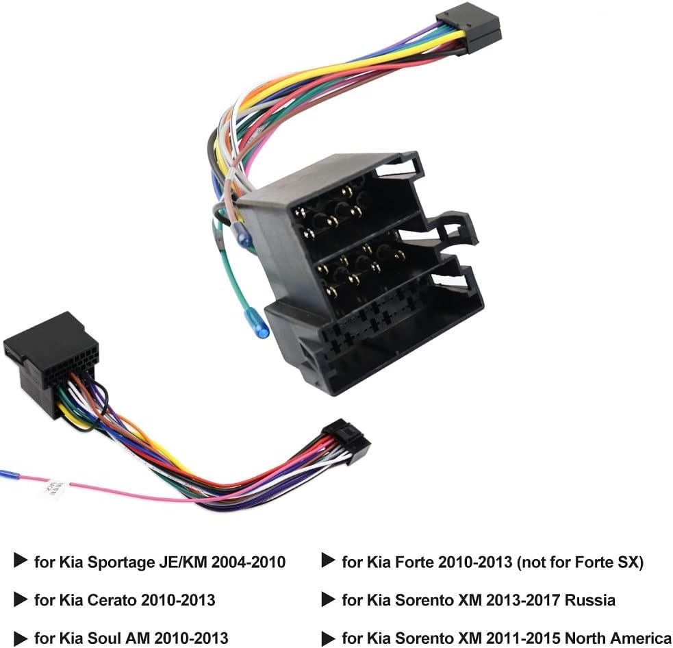 weevoo 16 Pin ISO Car Radio Stereo Wiring Harness Adapter Replacement for Hyundai Verna Accent Kia Android Car Radio