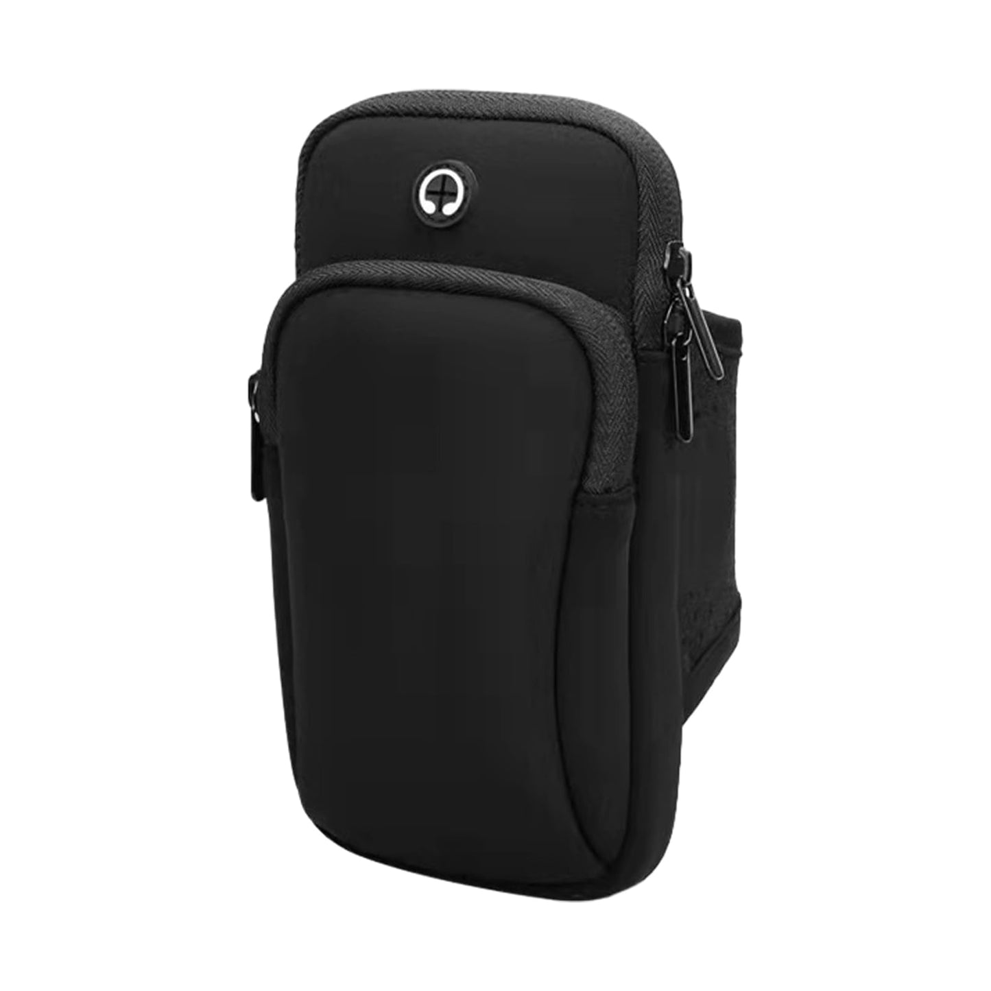 Phone Holder for Running, Universal Adjustable Arm Band Key Card Bag Fit Gym Jogging Hiking Exercise Walking Workout, Running Armband for Phone Under 7 Inch(Black)