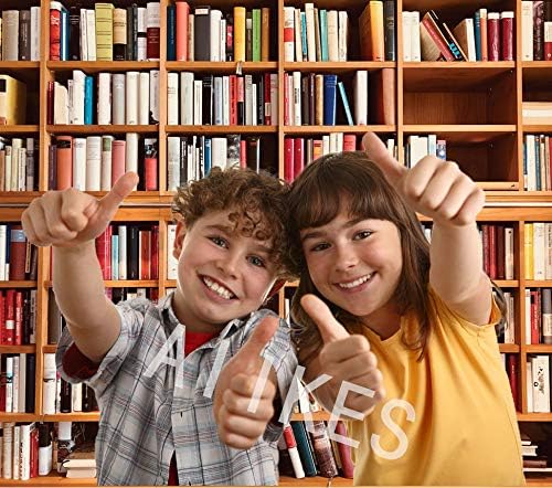 AIIKES 7x5FT 11-440 Bookcase Photography Backdrop School Library Study Bookshelf Scene Children Photography Backgrounds
