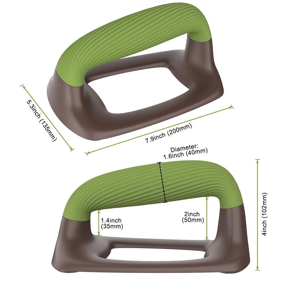 Lifeswell Push Up Bars – Ergonomic Pushup Handles for Floor Strength Training, Non-Slip Push-Up Stands with Soft Grip, Pushups Bars for Home Gym Workout, Olive Green