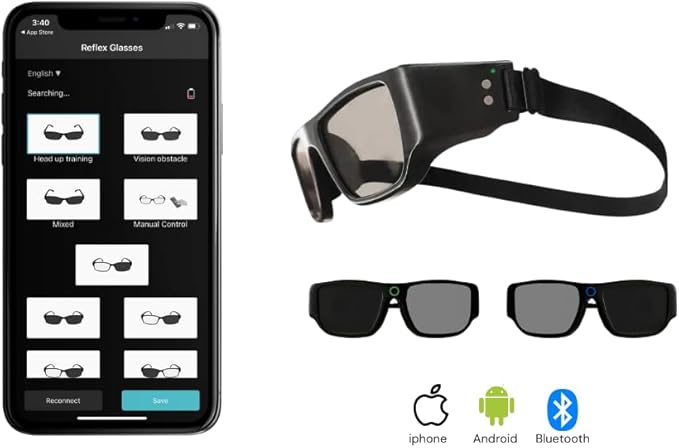 Vision Training Strobe Glasses - Sports Reaction Training. Reflex and Hand-Eye Coordination Tool